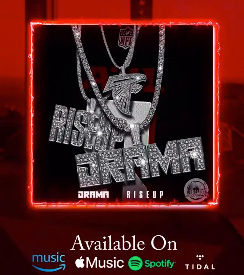 Drama's Atlanta Falcons NFL football anthem is available on all major music exchanges, including Amazon Music, Spotify, Pandora, Apple Music, Tidal, iTunes, and more!